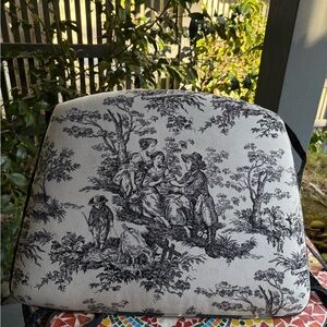 Toile Black and Cream Striped Seat Cushions ♥️ Set of 4